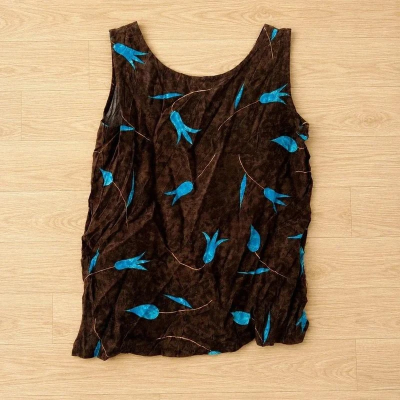 🌿 Débardeur femme Made in France T3 100% viscose vintage bohème marron
